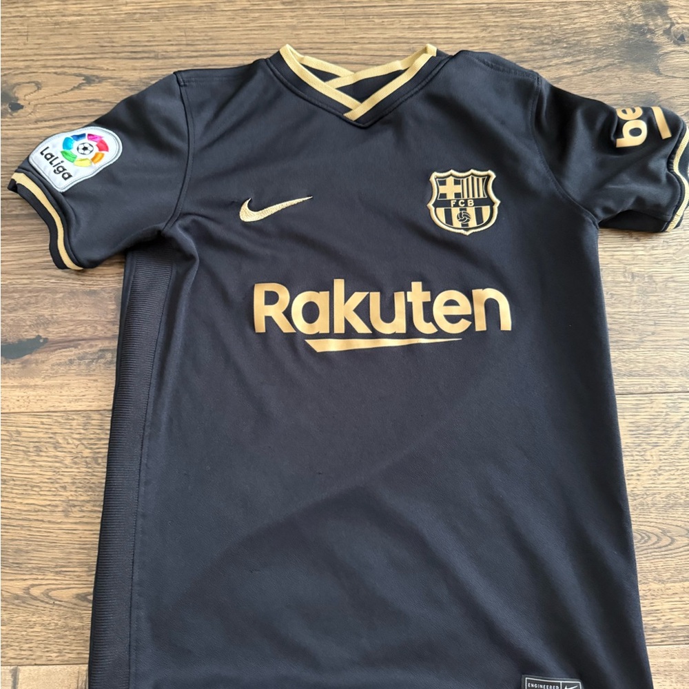 Nike Kids Black and Gold Soccer Jersey, FC Barca, like new. Youth M.
